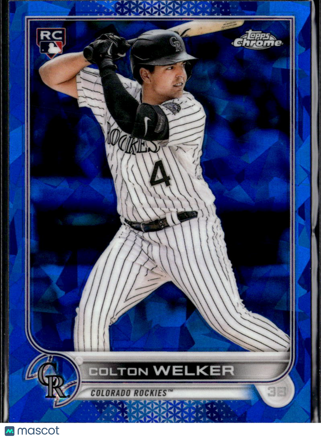 Colton Welker 2022 Topps Chrome Sapphire Edition RC Colorado Rockies