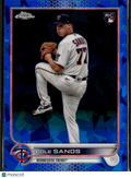 Cole Sands 2022 Topps Chrome Sapphire Update Series RC Minnesota Twins