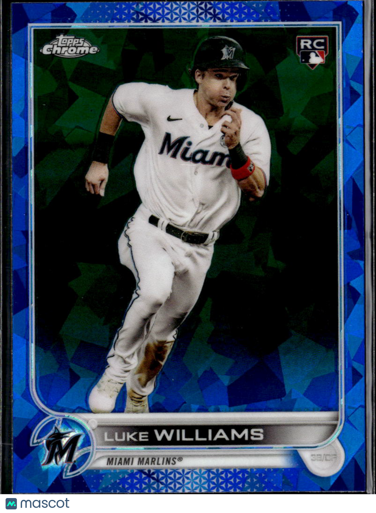 Luke Williams 2022 Topps Chrome Sapphire Edition Update Series RC Miami Marlins