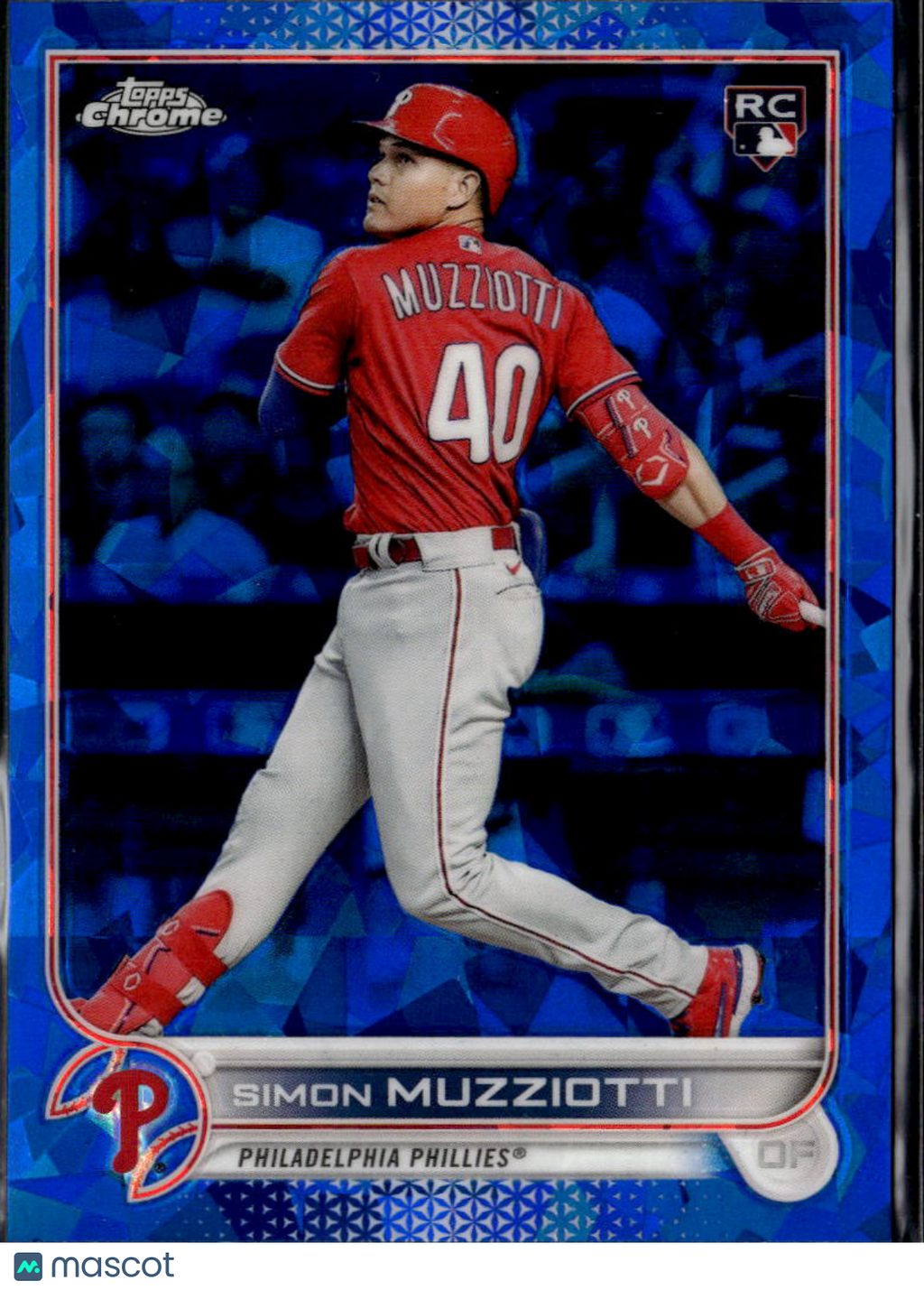 Simon Muzziotti 2022 Topps Chrome Sapphire  RC Philadelphia Phillies