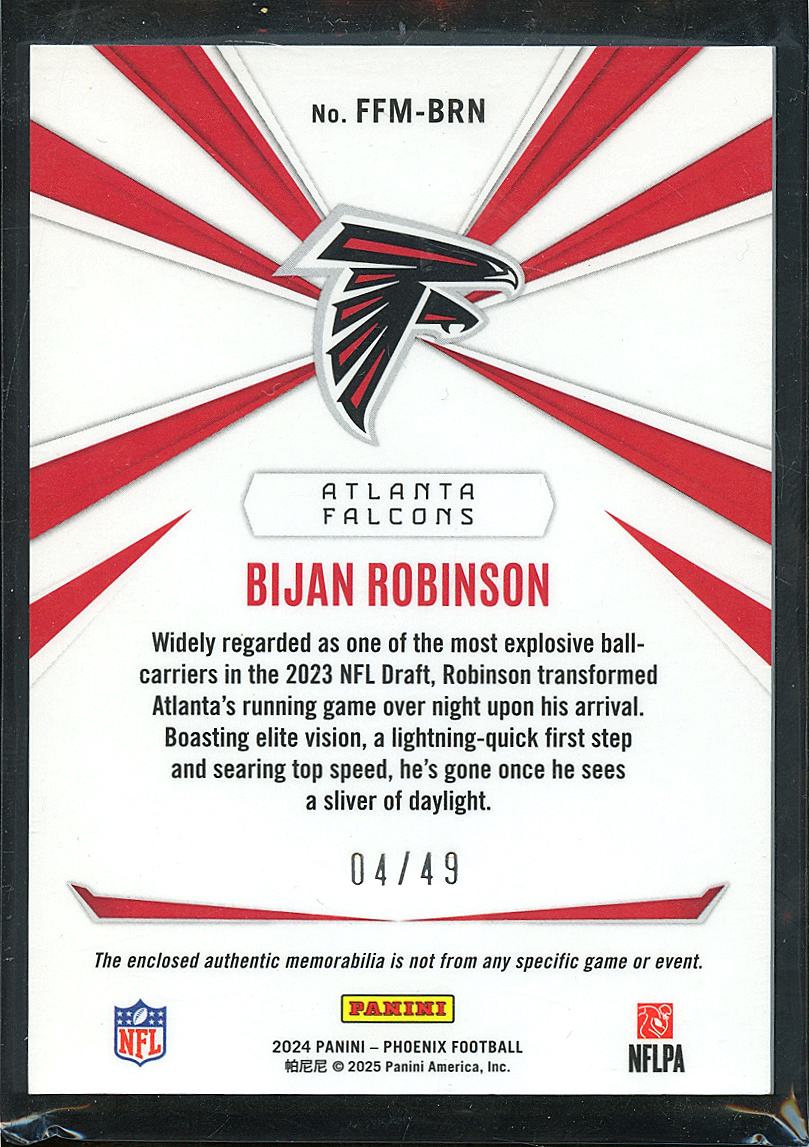 Bijan Robinson 2024 Phoenix Jersey Patch 4/49 Atlanta Falcons