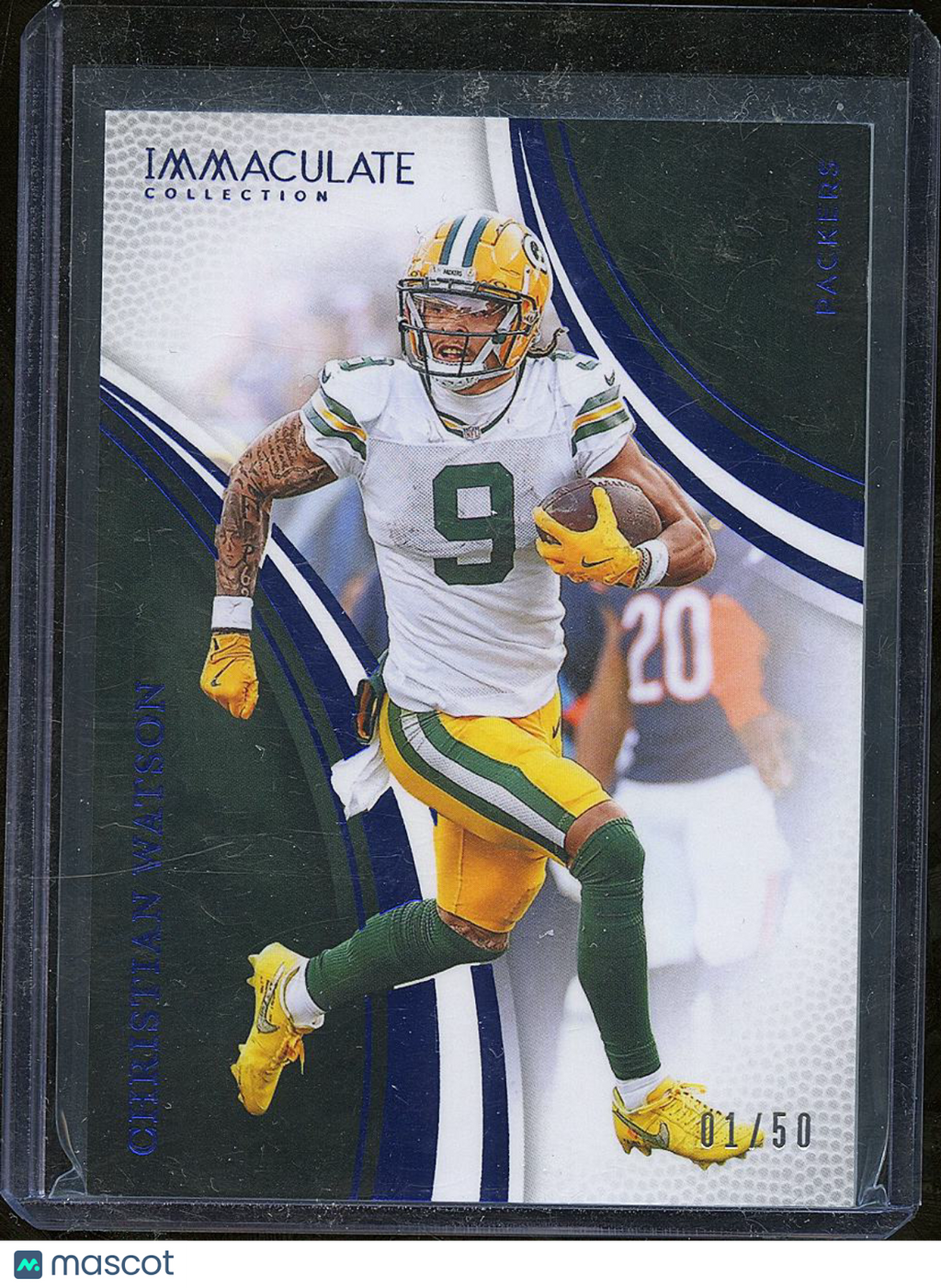 Christian Watson 2025 Immaculate Collection Blue 1/50 #39 Green Bay Packers