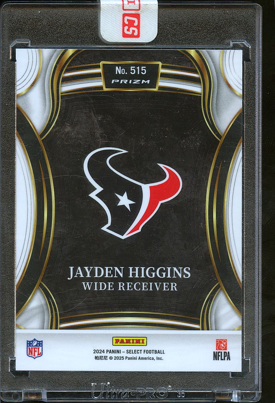 Jayden Higgins 2024 Select XRC Silver Prizm Rookie RC Houston Texans