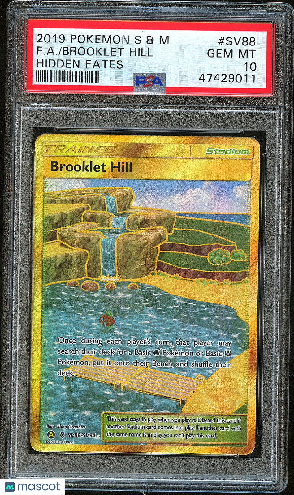 Brooklet Hill 2019 Pokemon Sun & Moon Hidden Fates Fa Hidden Fates PSA 10 #SV88