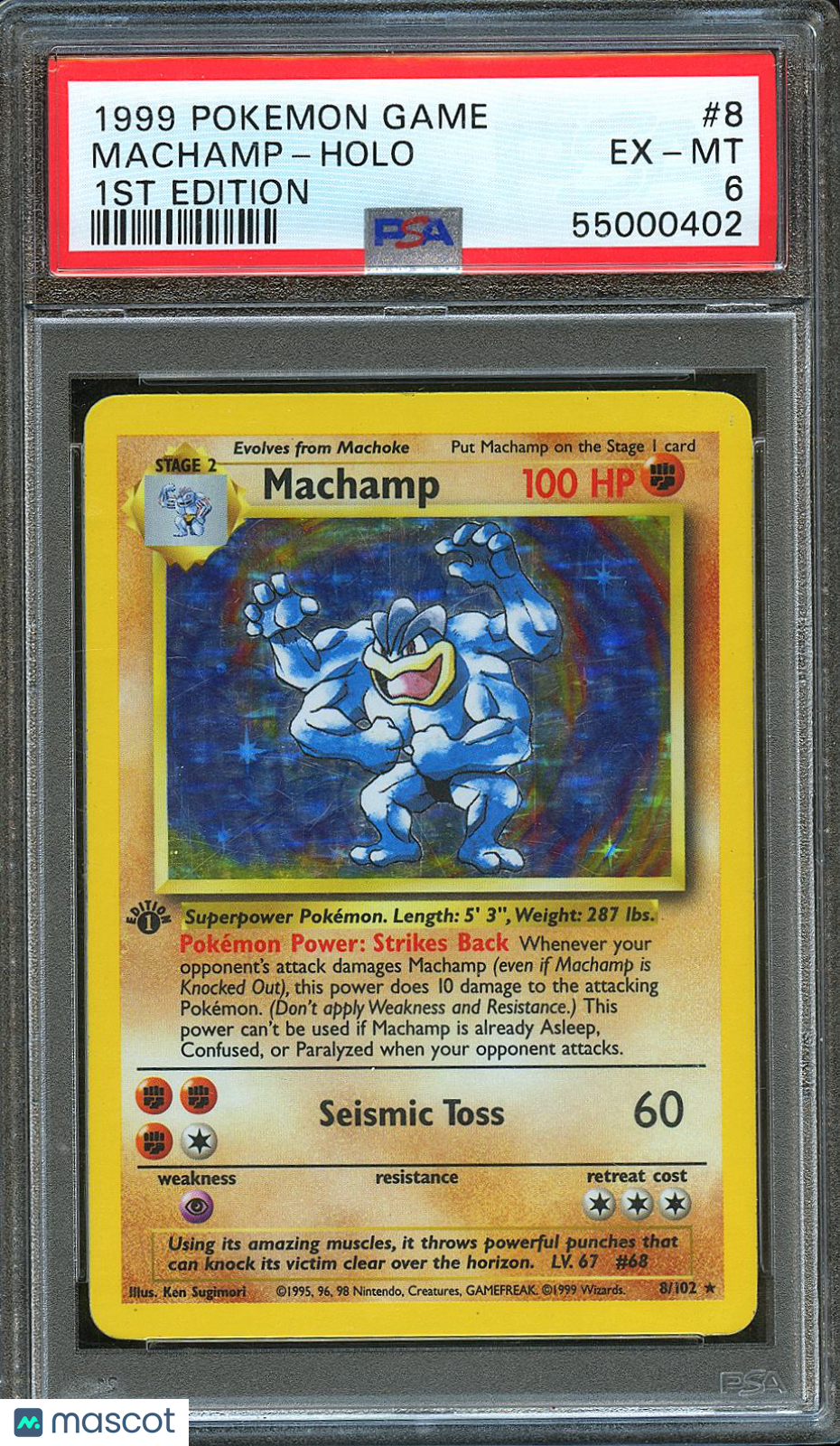 Machamp 1999 Pokemon Game Holo 1st Edition PSA 6 #8