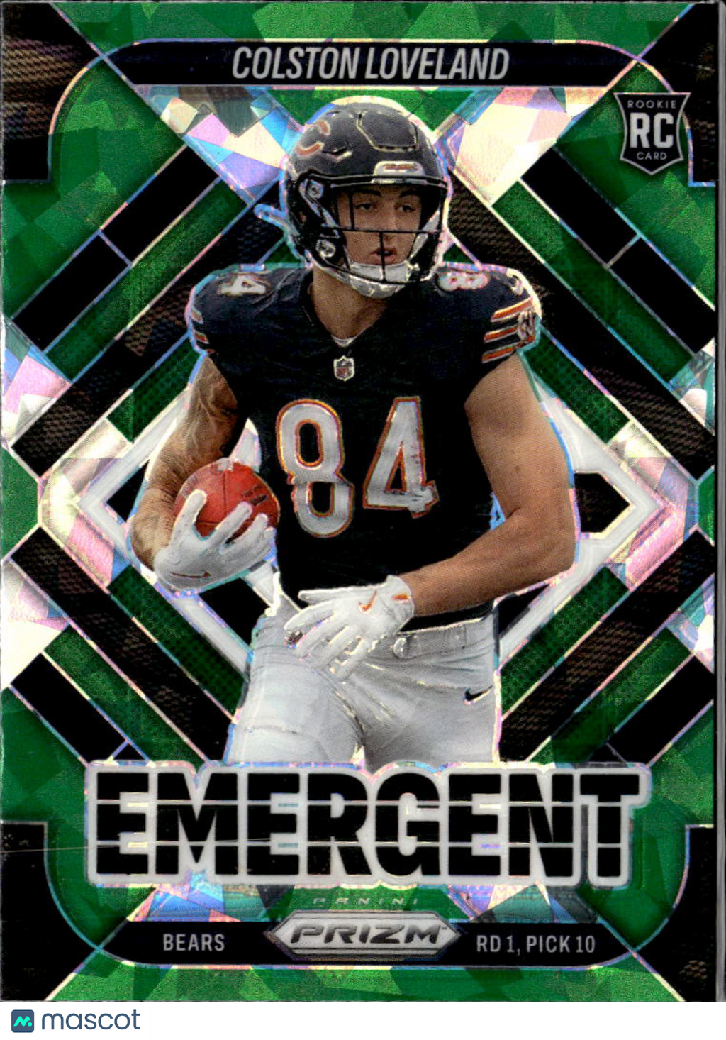 Colston Loveland 2025 Prizm Emergent Green Ice RC Rookie Chicago Bears