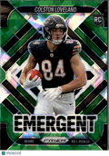 Colston Loveland 2025 Prizm Emergent Green Ice RC Rookie Chicago Bears