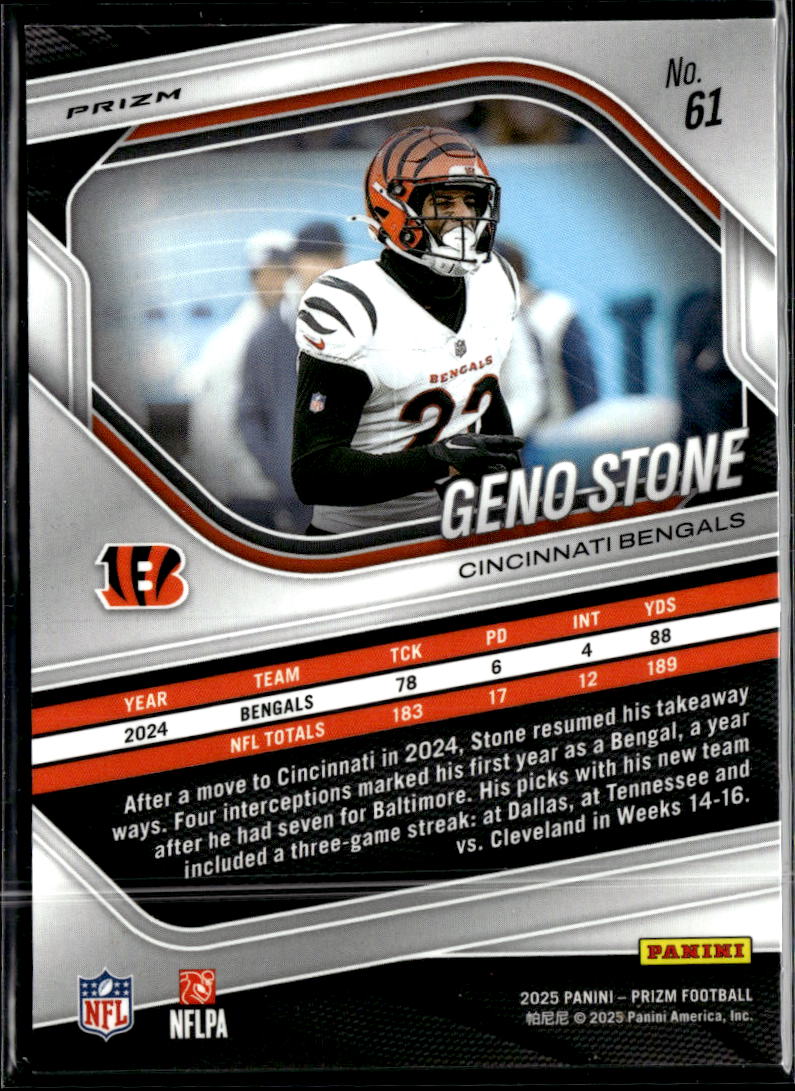 Geno Stone 2025 Prizm Blue Checkerboard SSP Cincinnati Bengals