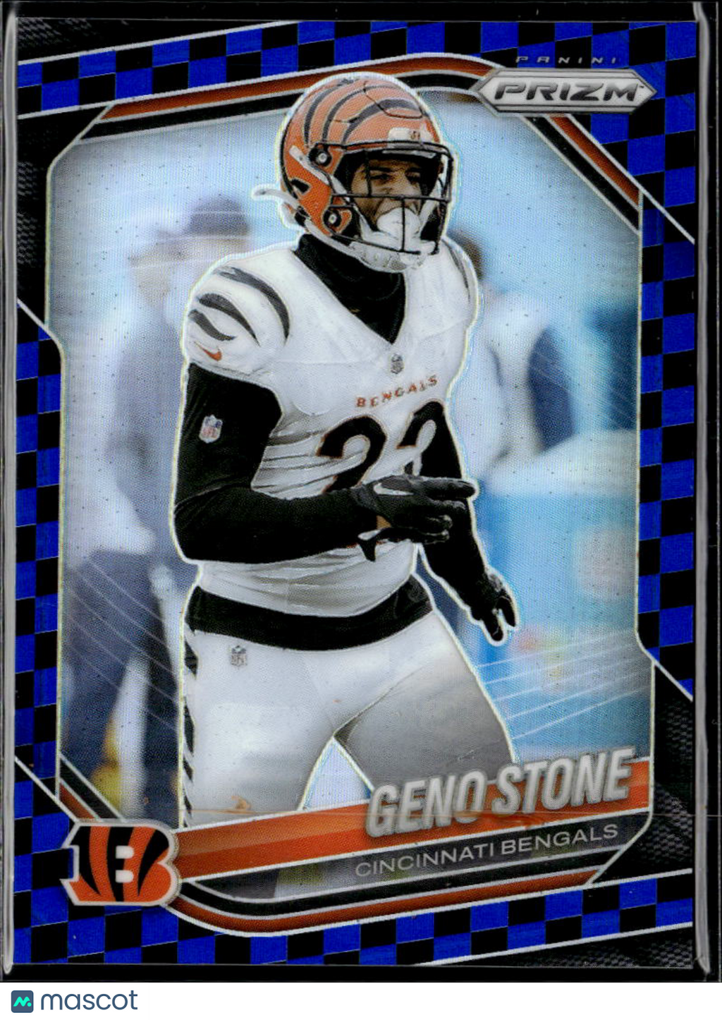 Geno Stone 2025 Prizm Blue Checkerboard SSP Cincinnati Bengals