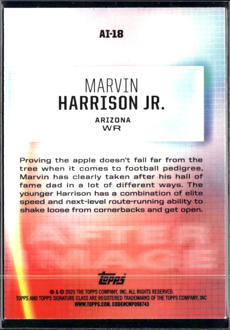 Marvin Harrison Jr. 2025 Topps Signature Class Rookie RC Arizona Cardinals
