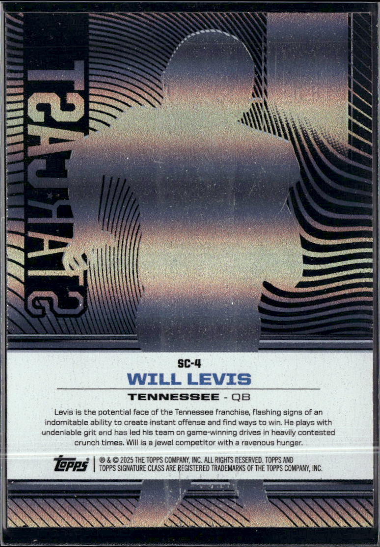 Will Levis 2025 Topps Signature Class Star Cast SSP Tennessee Titans