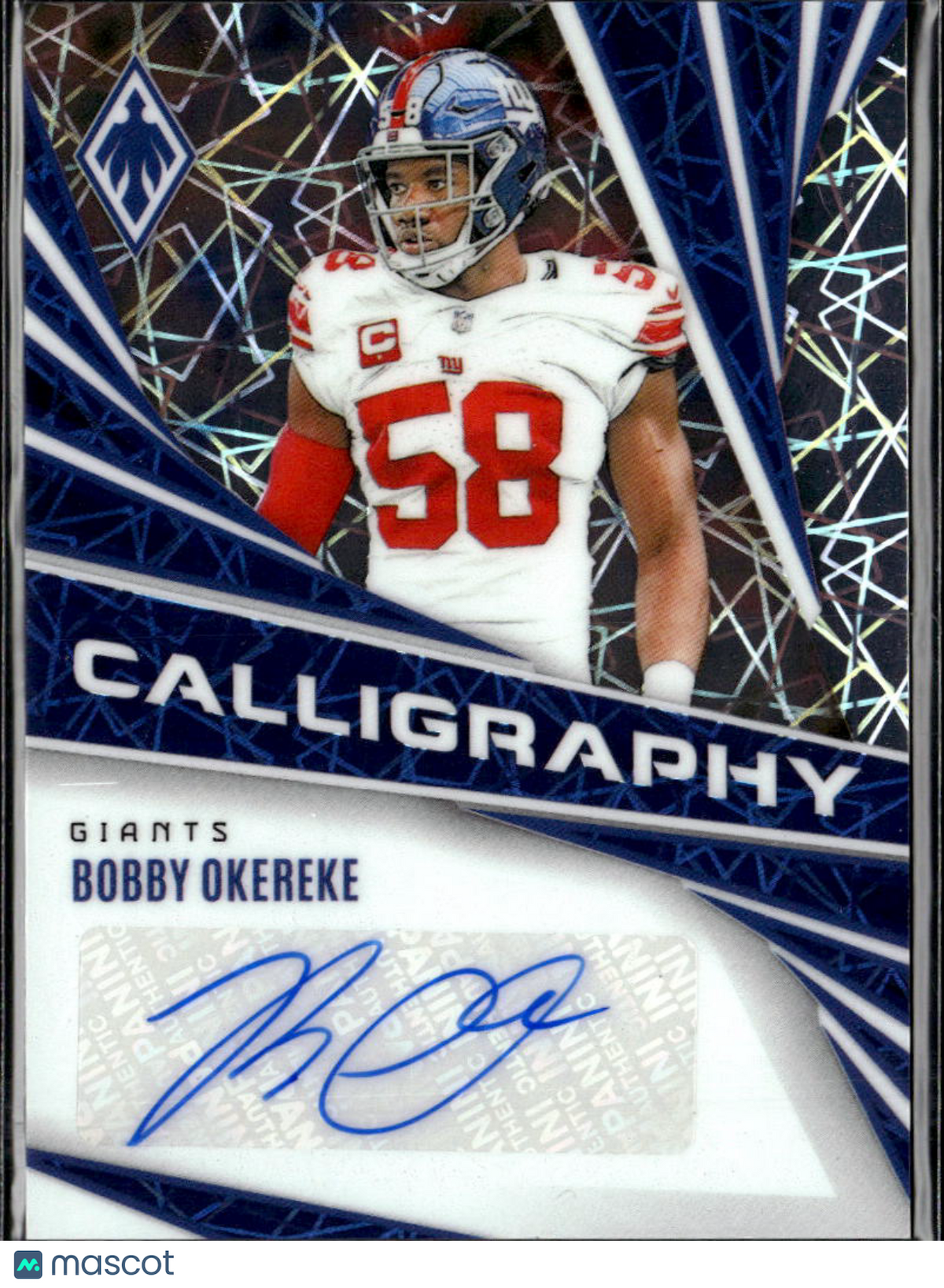 Bobby Okereke 2025 Phoenix Calligraphy Auto Autograph New York Giants