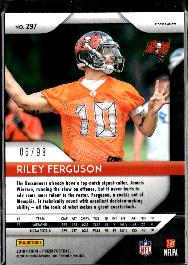 Riley Ferguson 2018 Prizm Blue Scope Rookie RC /99 Tampa Bay Buccaneers