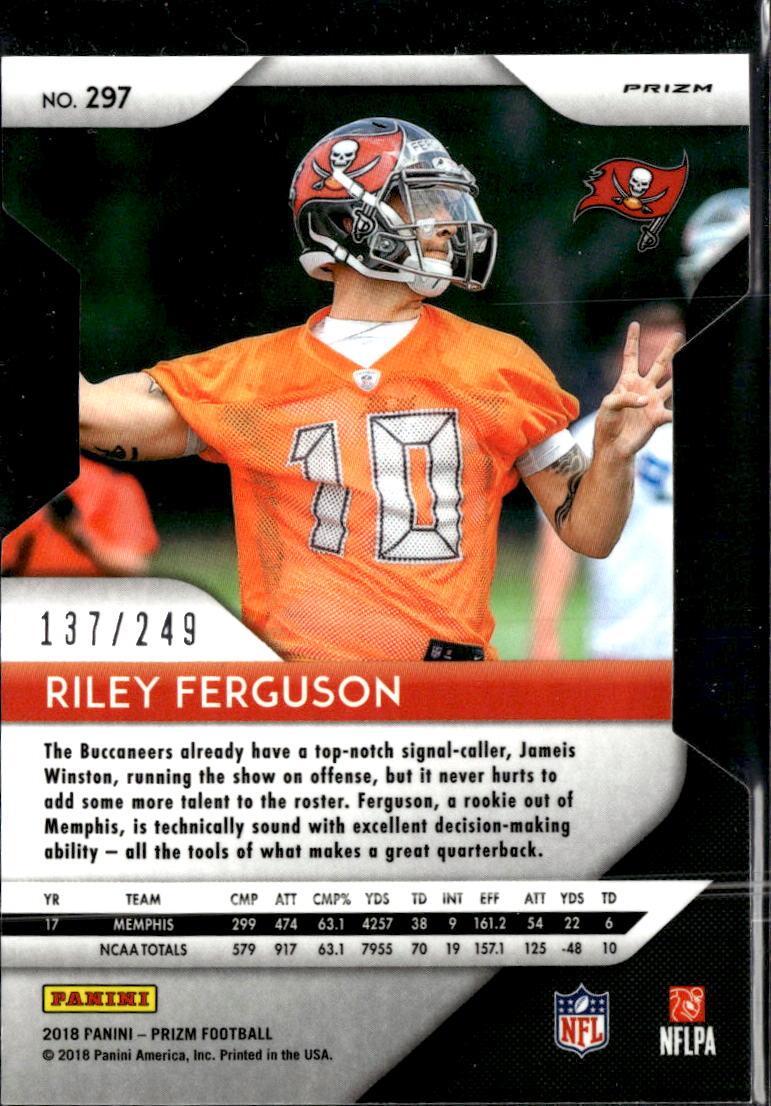 Riley Ferguson 2018 Prizm Football RC Orange /249 Tampa Bay Buccaneers