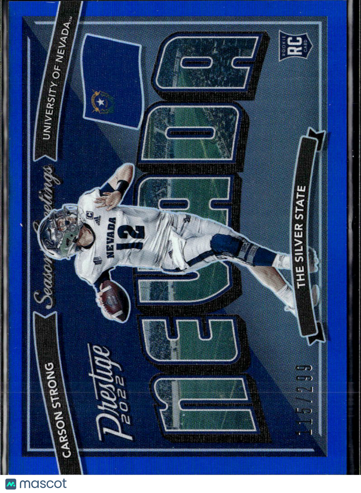 Carson Strong 2022 Panini Prestige RC Blue /299 Nevada Wolf Pack