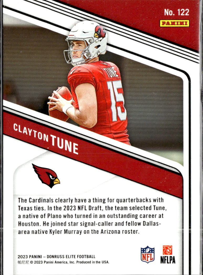 Clayton Tune 2023 Elite Rookie RC /999 Arizona Cardinals