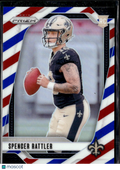 Spencer Rattler 2024 Prizm Red White and Blue Rookie New Orleans Saints