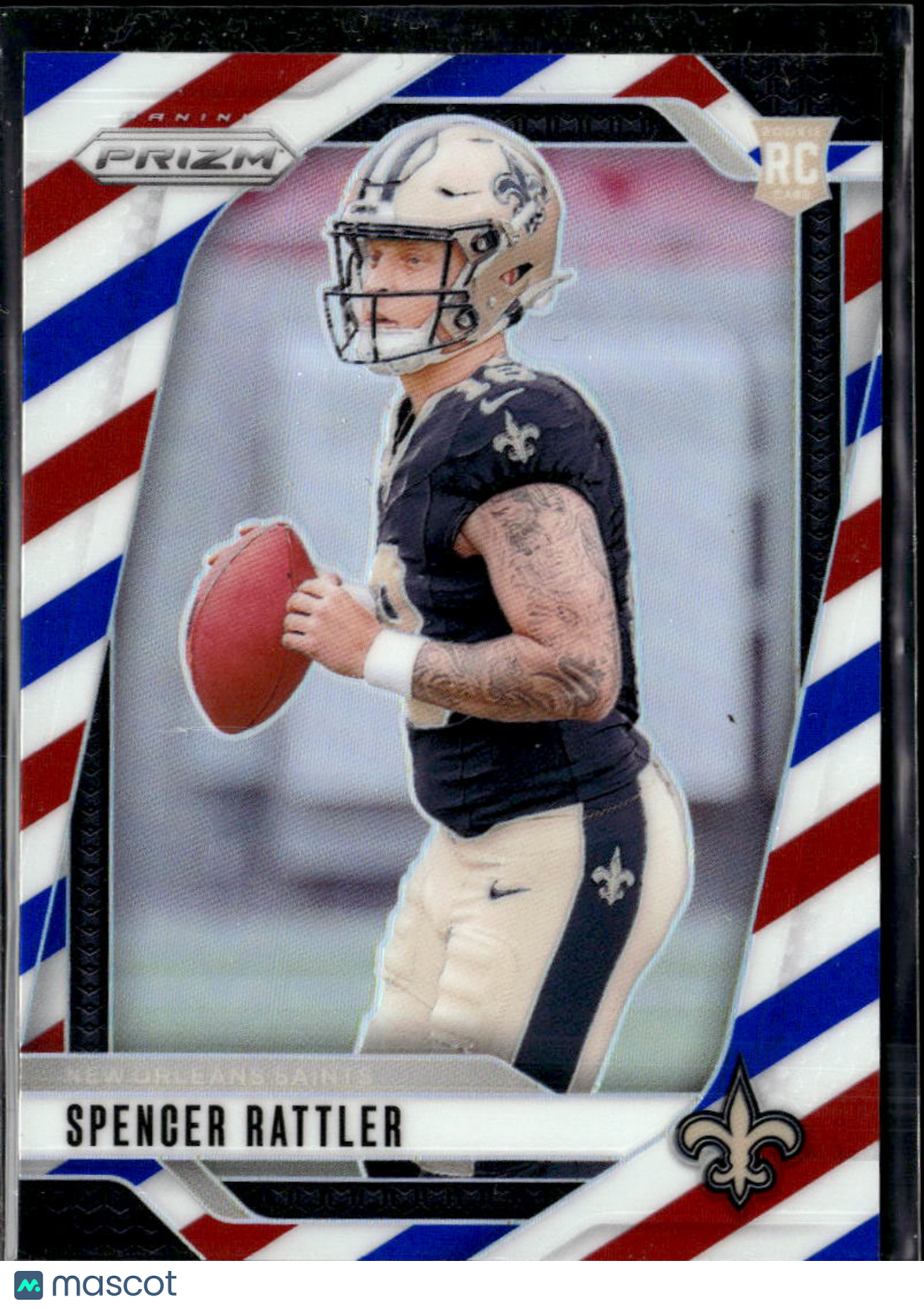 Spencer Rattler 2024 Prizm Red White and Blue Rookie New Orleans Saints