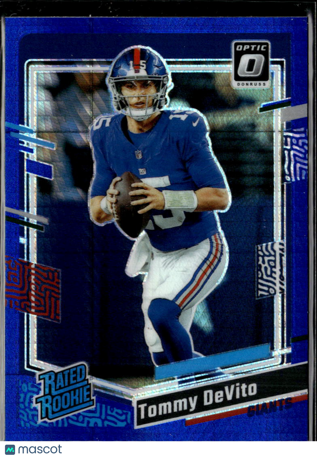 Tommy DeVito 2023 Optic Rated Rookie Blue Hyper New York Giants