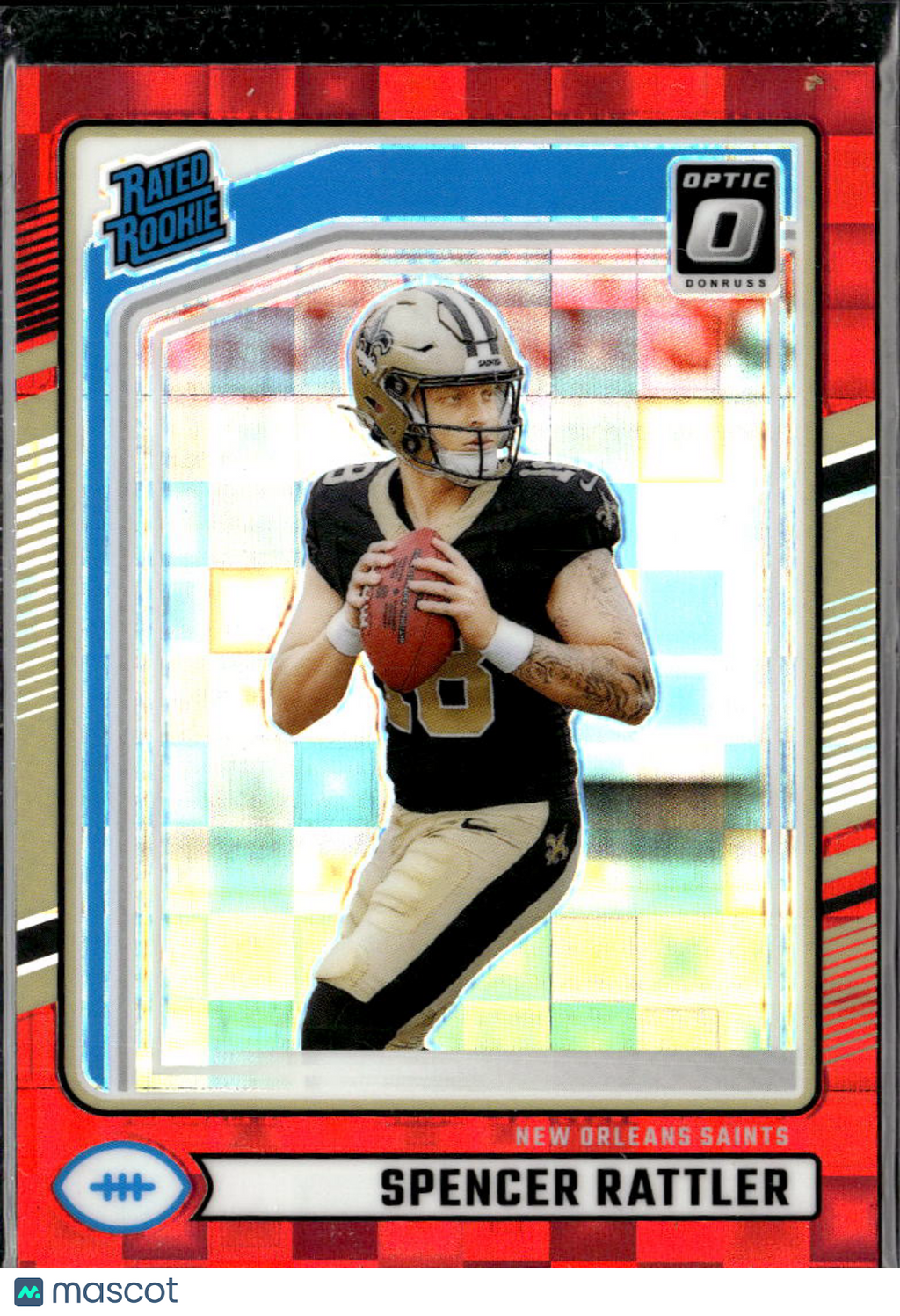 Spencer Rattler 2024 Optic Rated Rookie Red Pandora New Orleans Saints
