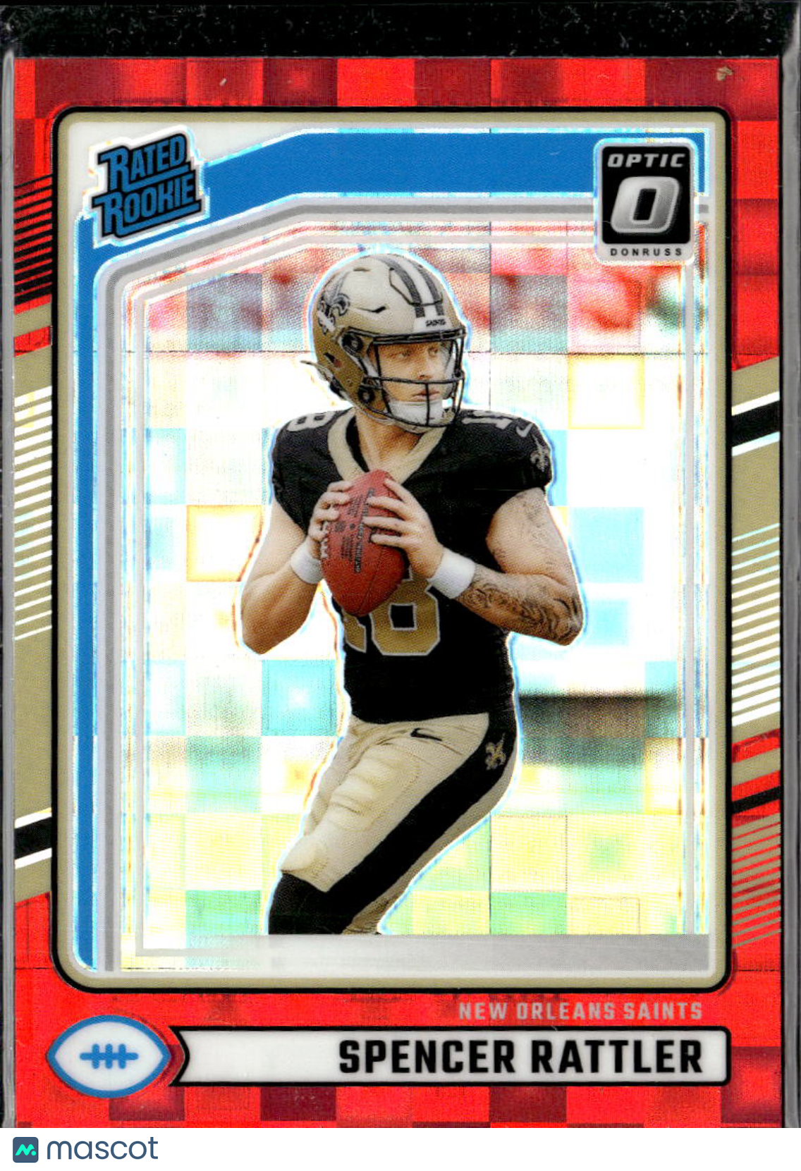 Spencer Rattler 2024 Optic Rated Rookie Red Pandora New Orleans Saints
