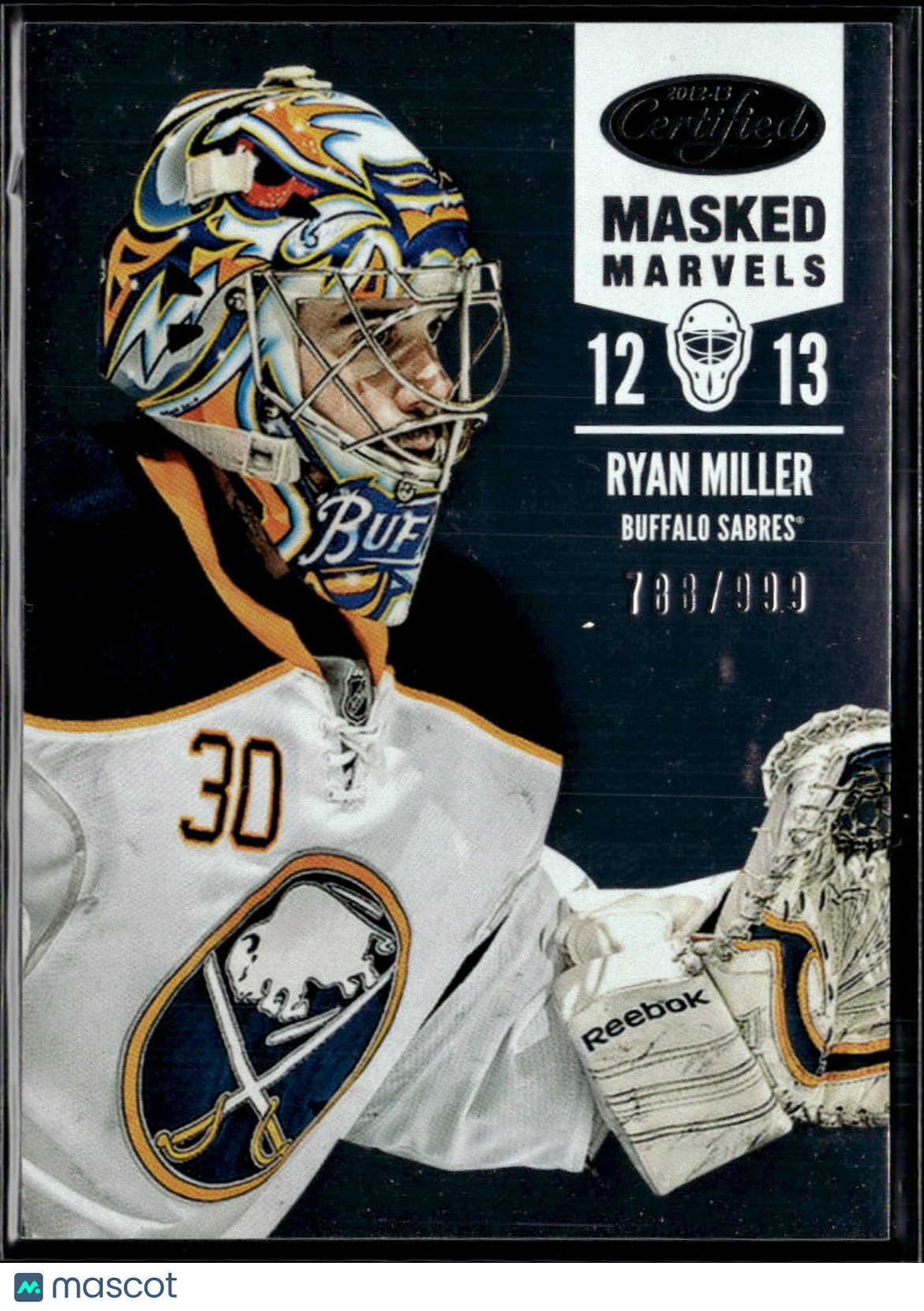 Ryan Miller 2012 Panini Certified Masked Marvels /999 Buffalo Sabres