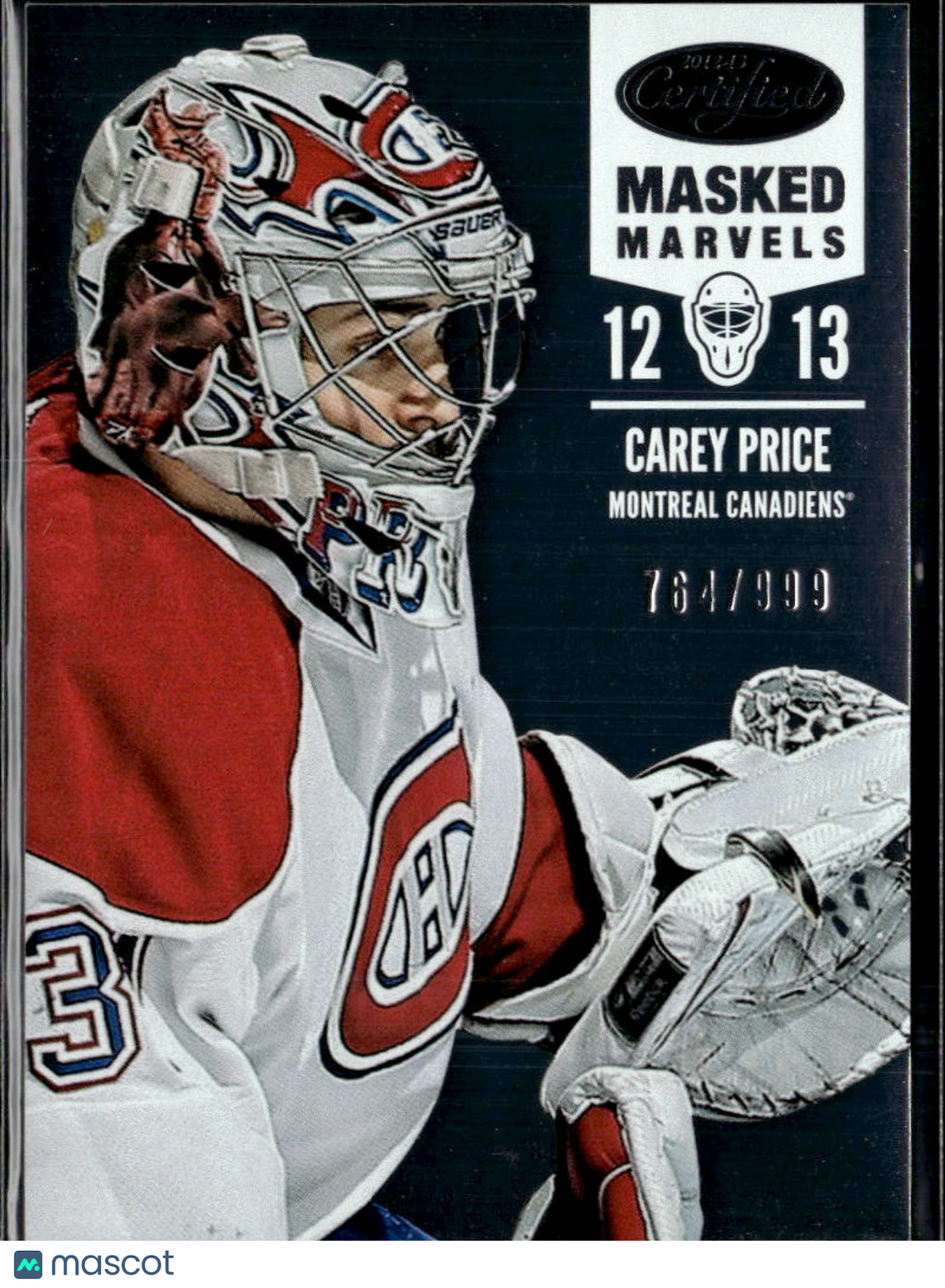 Carey Price 2012 Panini Certified Masked Marvels /999 Montreal Canadiens