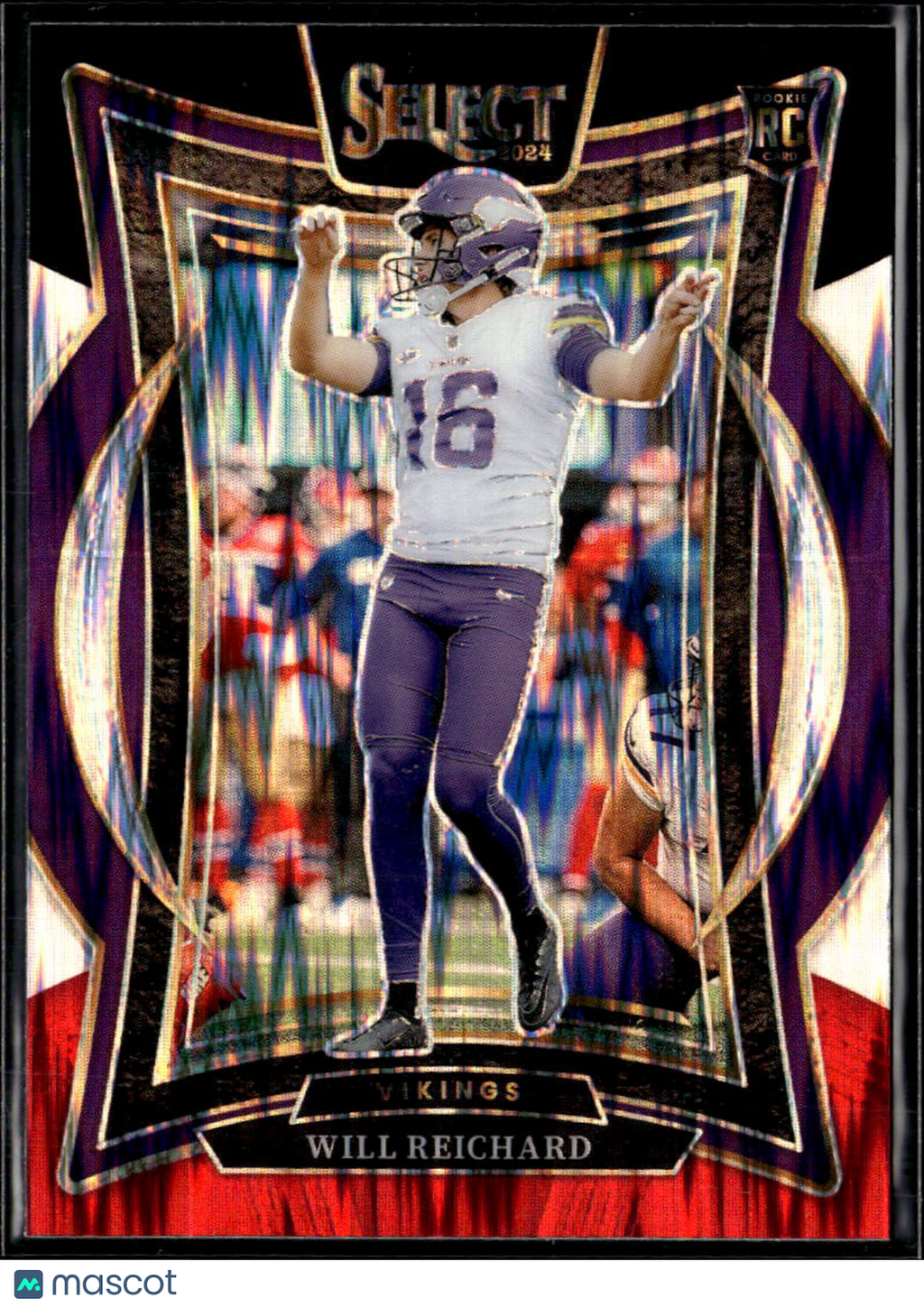 Will Reichard 2024 Select Red Black Shock Rookie RC Minnesota Vikings