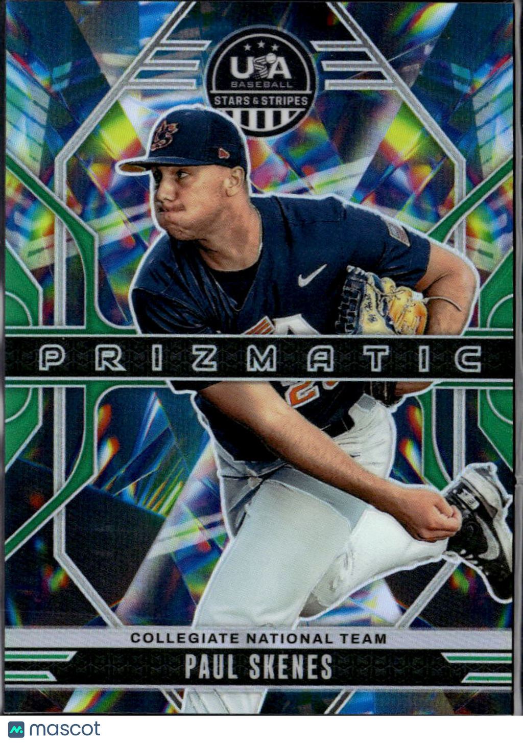 Paul Skenes 2026 Panini USA Baseball Stars & Stripes Green Prizm RC Pirates