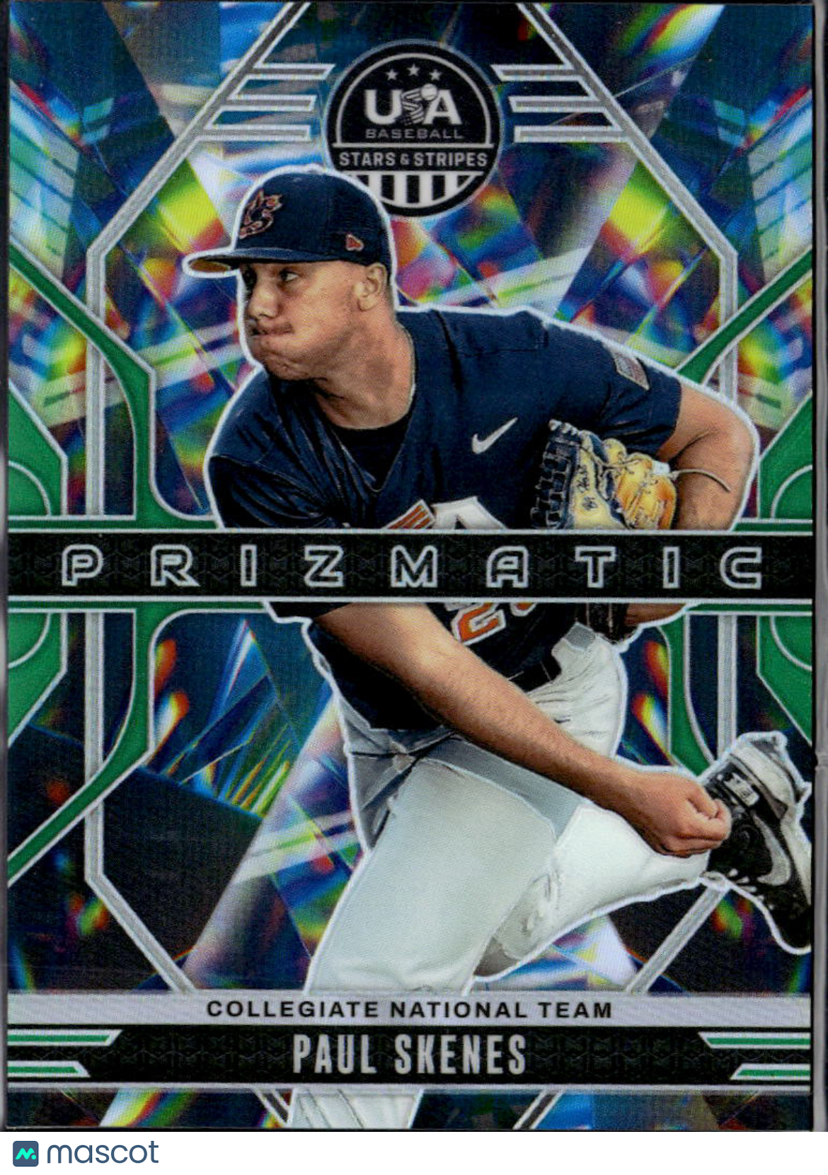 Paul Skenes 2026 Panini USA Baseball Stars & Stripes Green Prizm RC Pirates