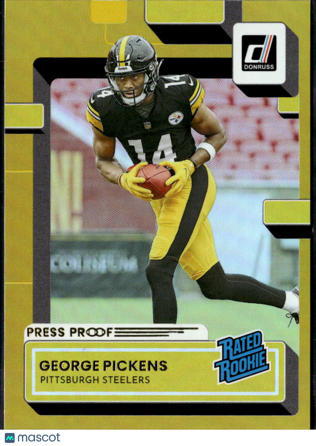 George Pickens 2022 Donruss Rated Rookie Gold Press Proof Pittsburgh Steelers