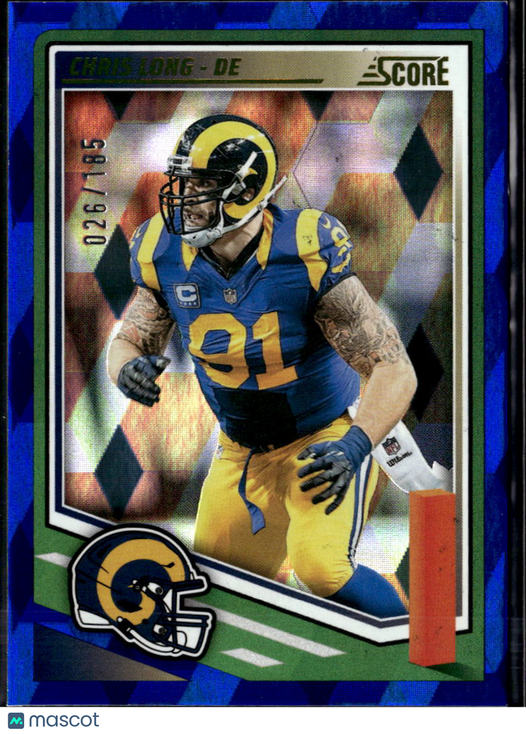 Chris Long 2025 Panini Score Blue /185 Los Angeles Rams