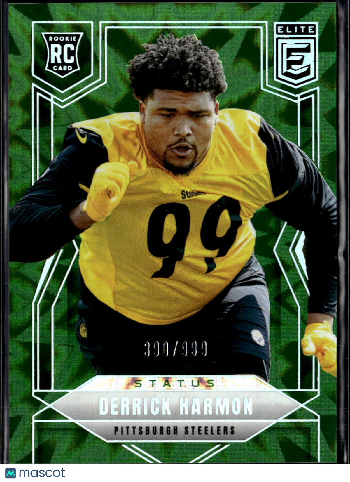 Derrick Harmon 2025 Elite RC Green Status /999 Pittsburgh Steelers