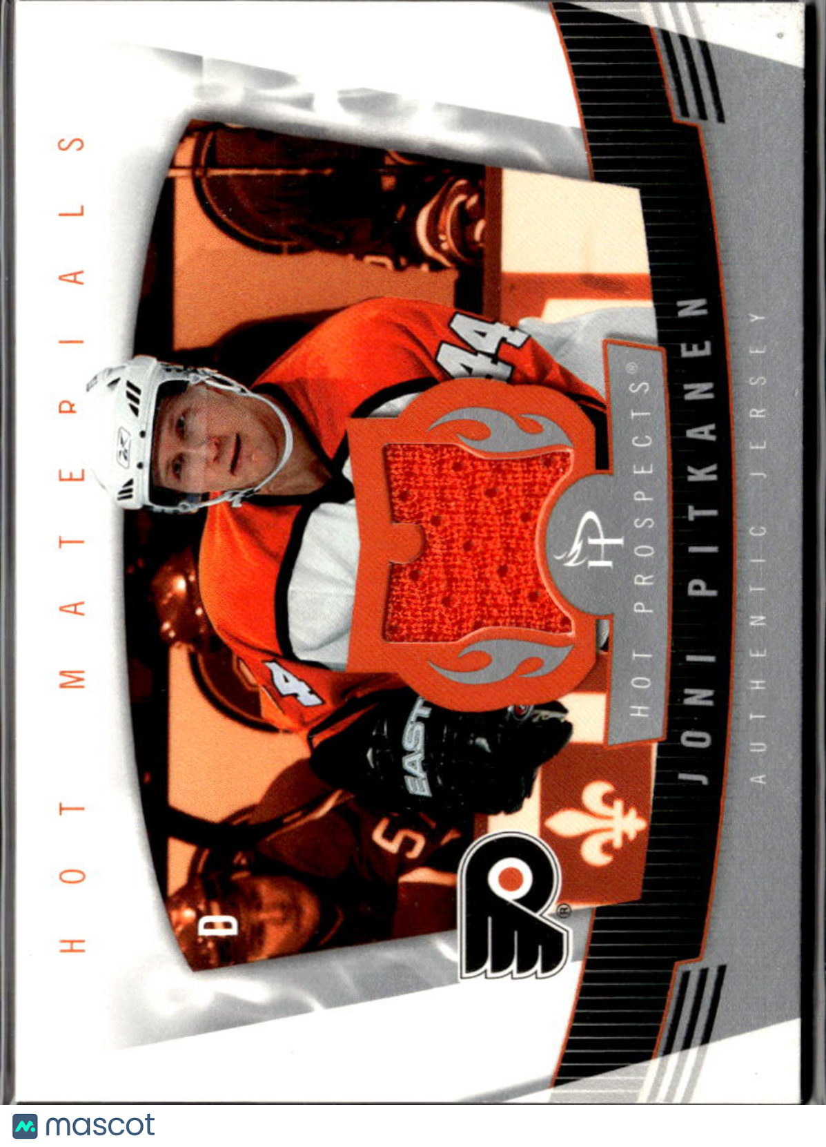 Joni Pitkanen 2005 Fleer Hot Prospects Game Worn Patch Philadelphia Flyers