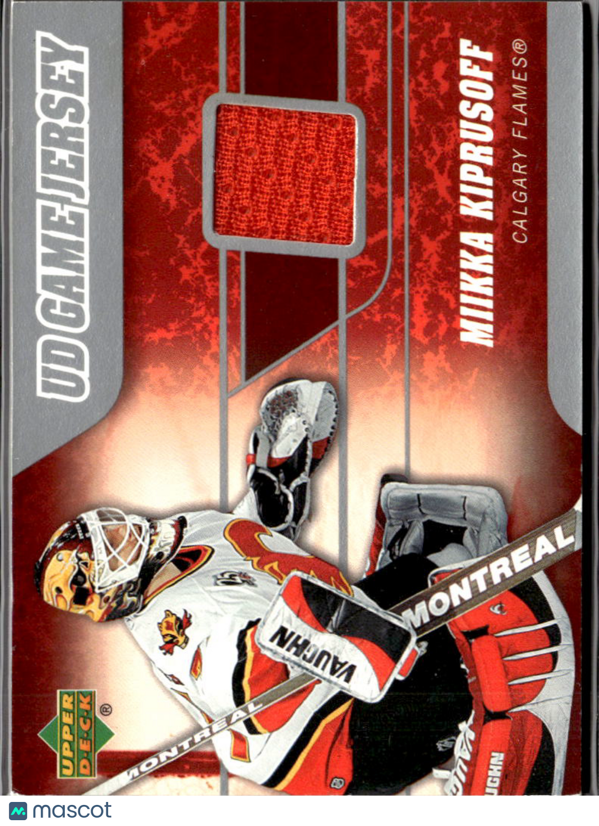 Mikka Kiprusoff 2006 Upper Deck Series 1  Game Worn Jersey Patch Calgary Flames