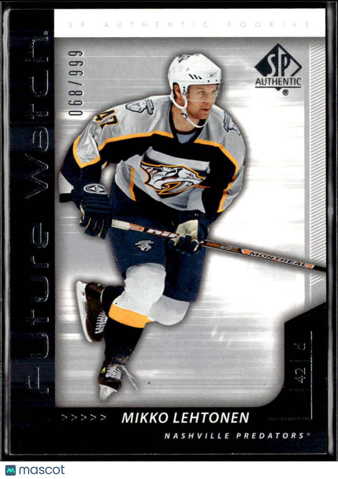 Mikko Lehtonen 2006 SP Authentic Future Watch /999 Nashville Predators
