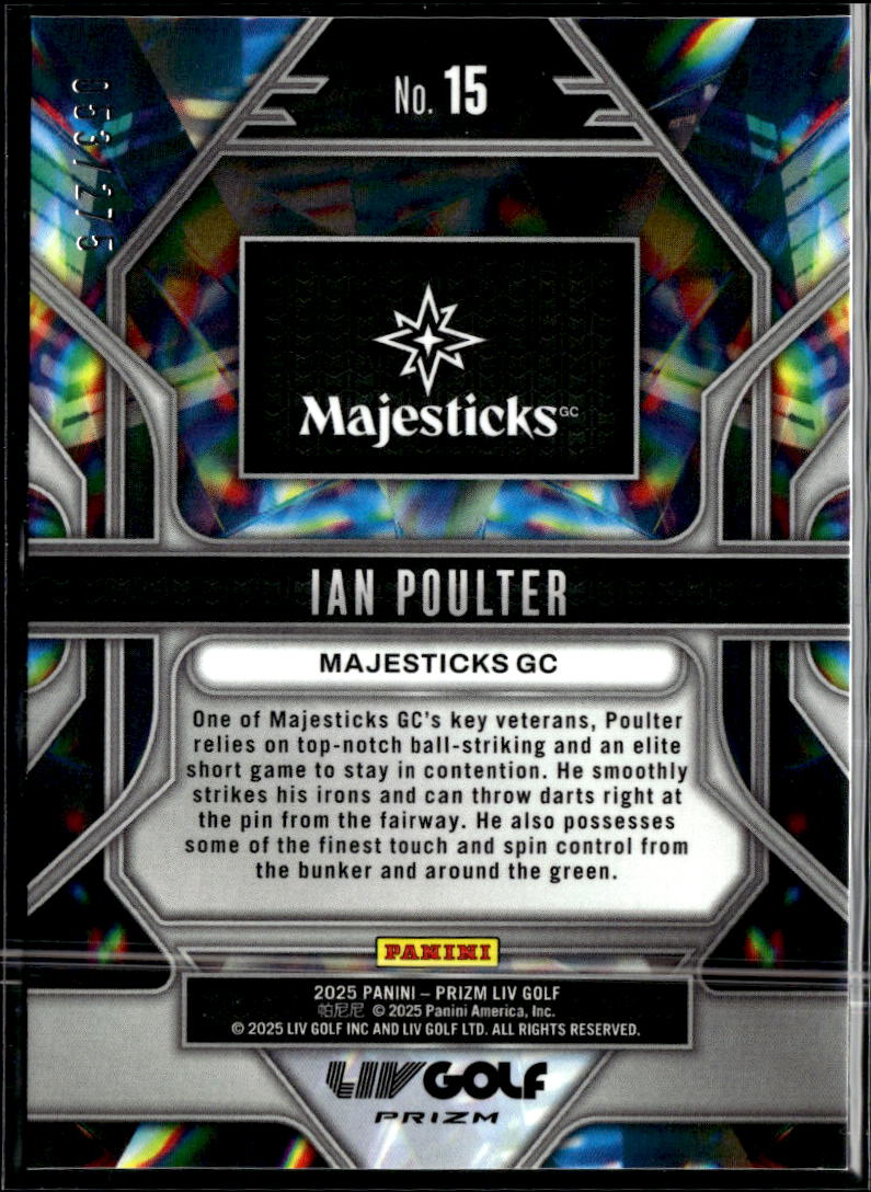Ian Poulter 2025 Panini Prizm LIV Golf /275 Majesticks GC