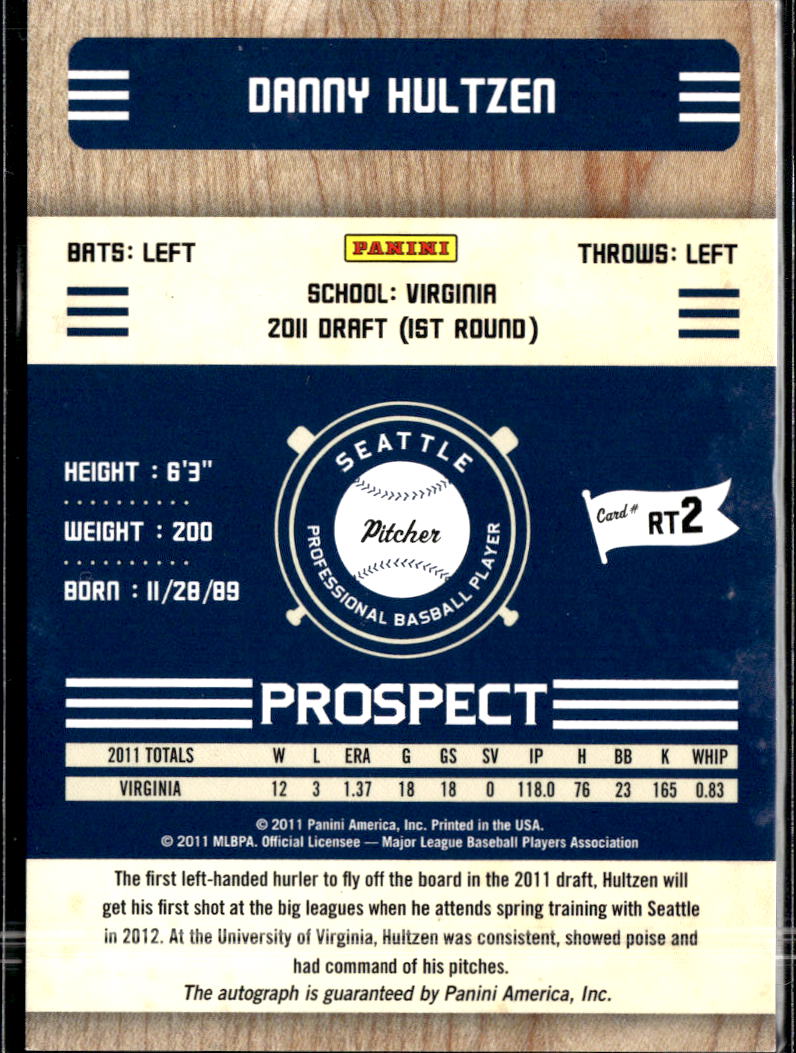 Danny Hultzen 2011 Panini Playoff Contenders Auto Autograph Seattle Mariners