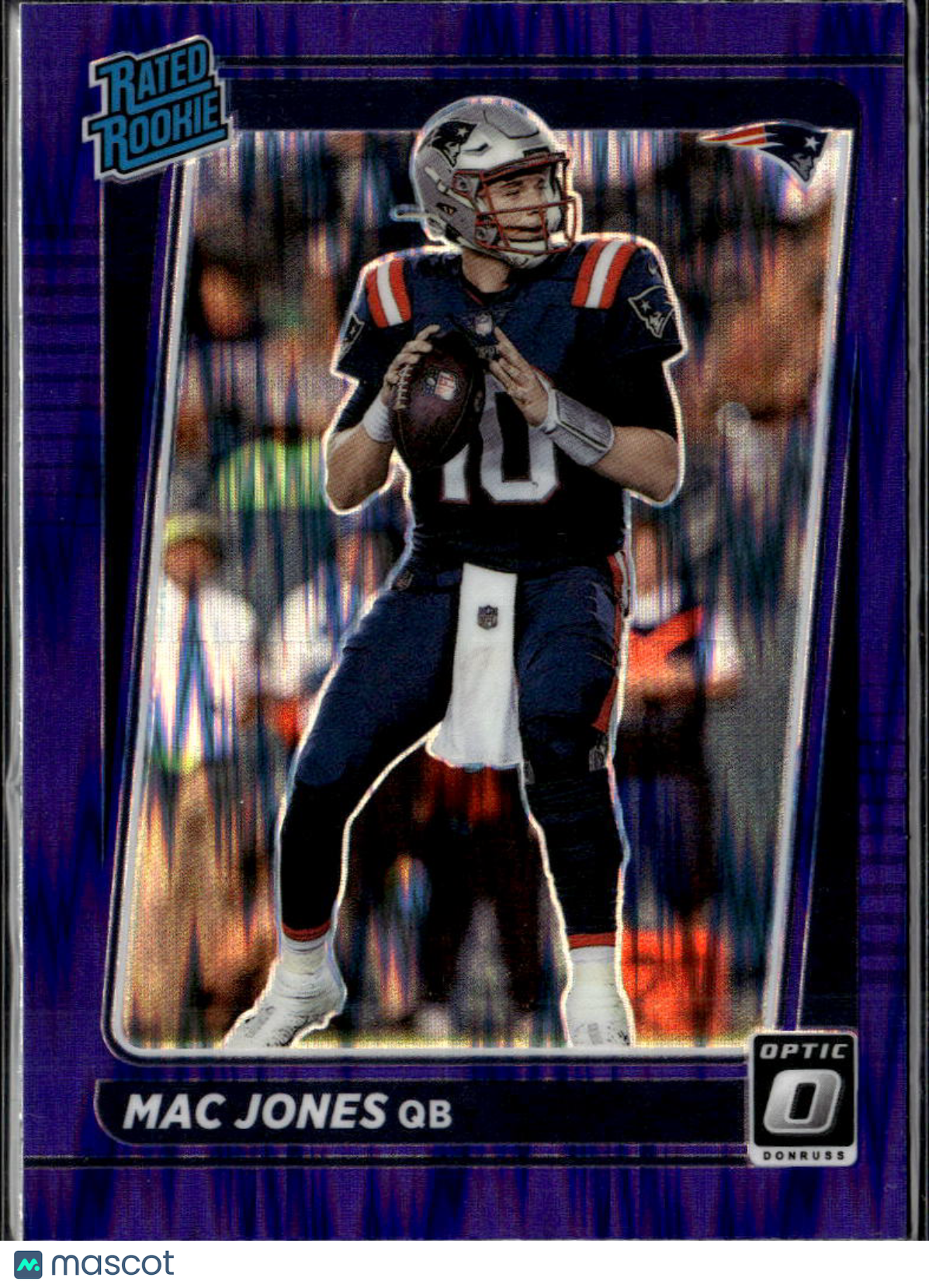 Mac Jones 2021 Optic Rated Rookie Purple Shock New England Patriots