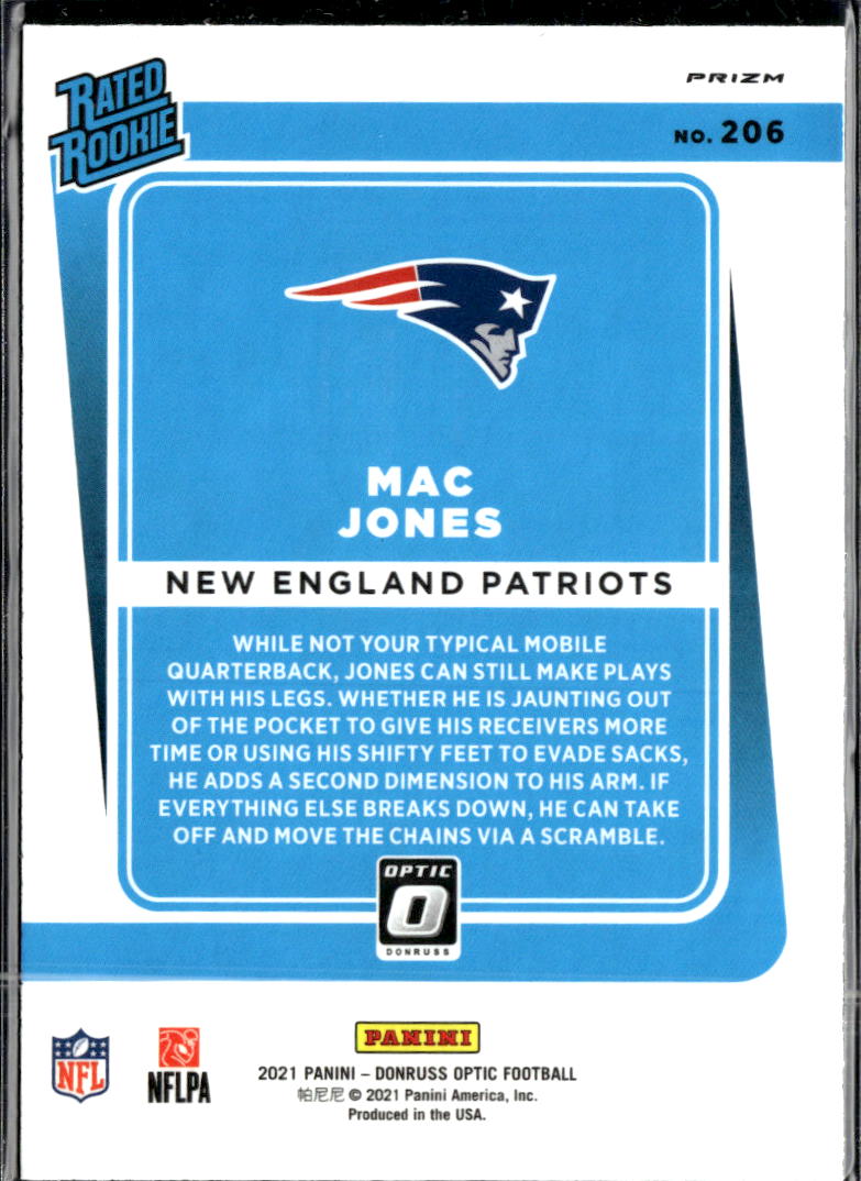 Mac Jones 2021 Optic Rated Rookie Purple Shock New England Patriots
