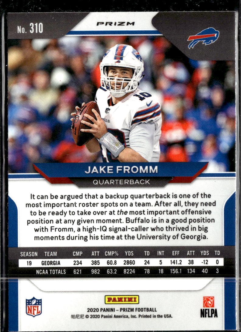 Jake Fromm 2020 Prizm RC Negative Disco Rookie RC Buffalo Bills