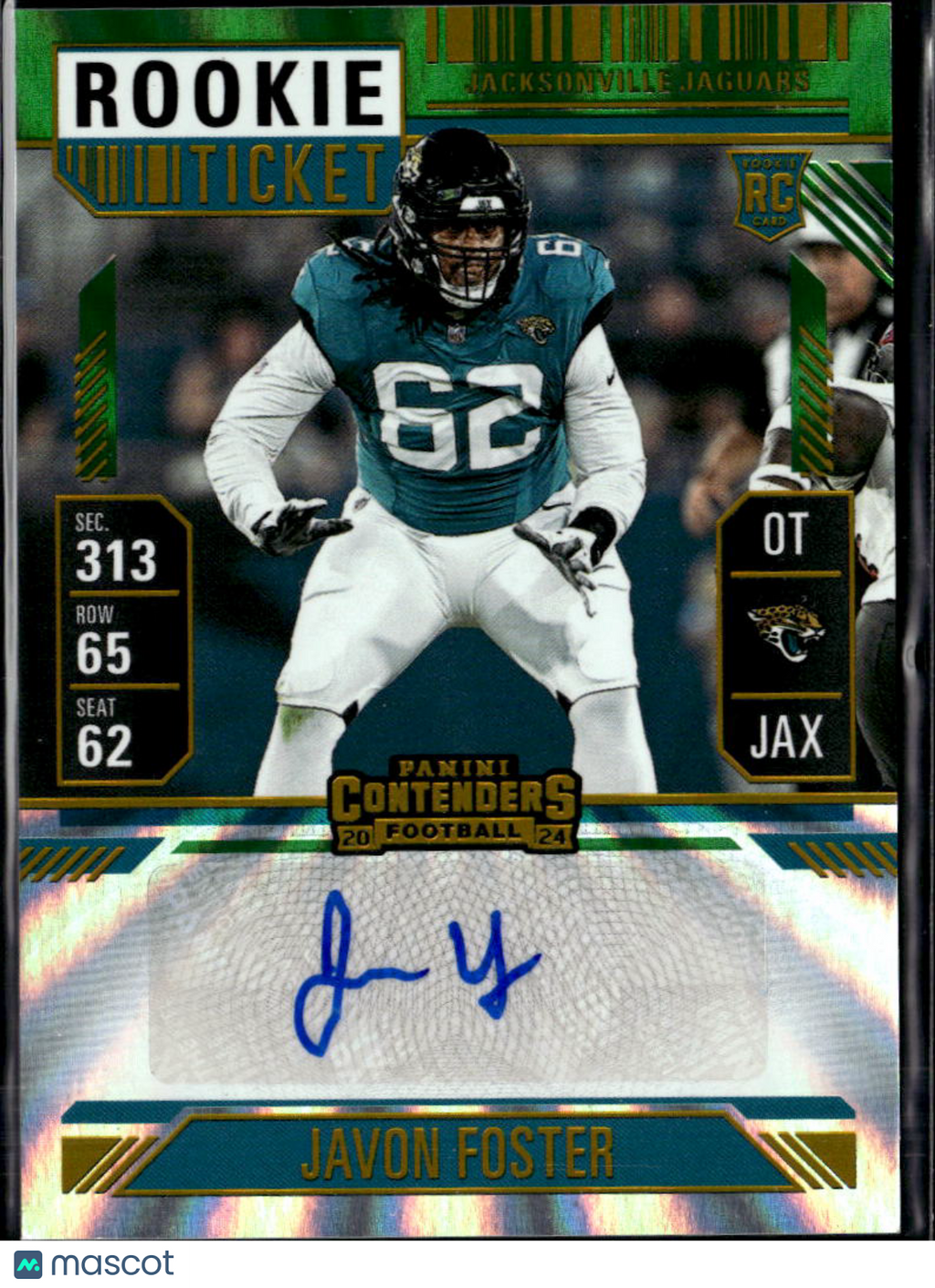 Javon Foster 2025 Contenders Auto Autograph RC Jacksonville Jaguars