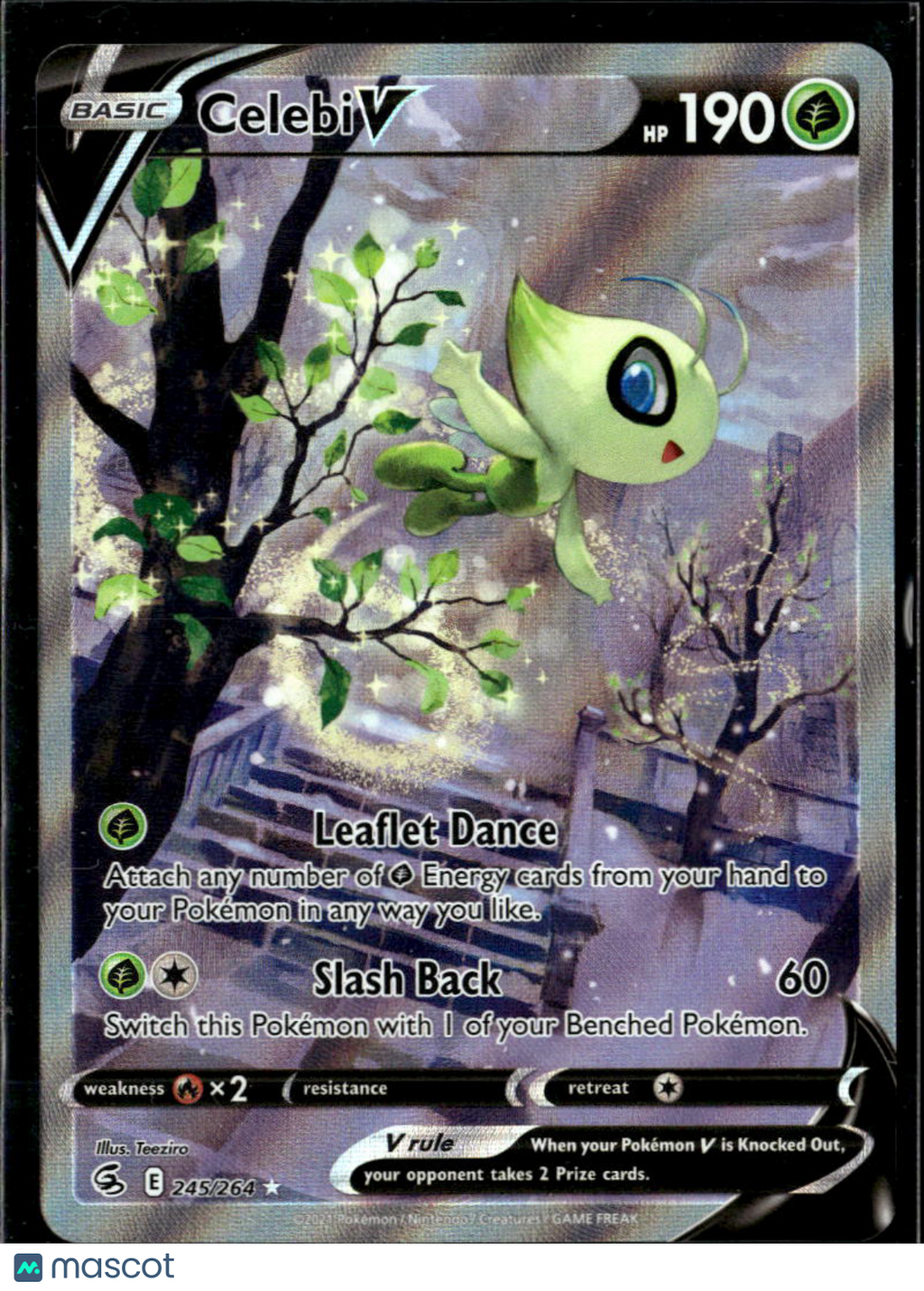 Celebi V 2022 Fusion Strike Holo Rare SR FA #245/264