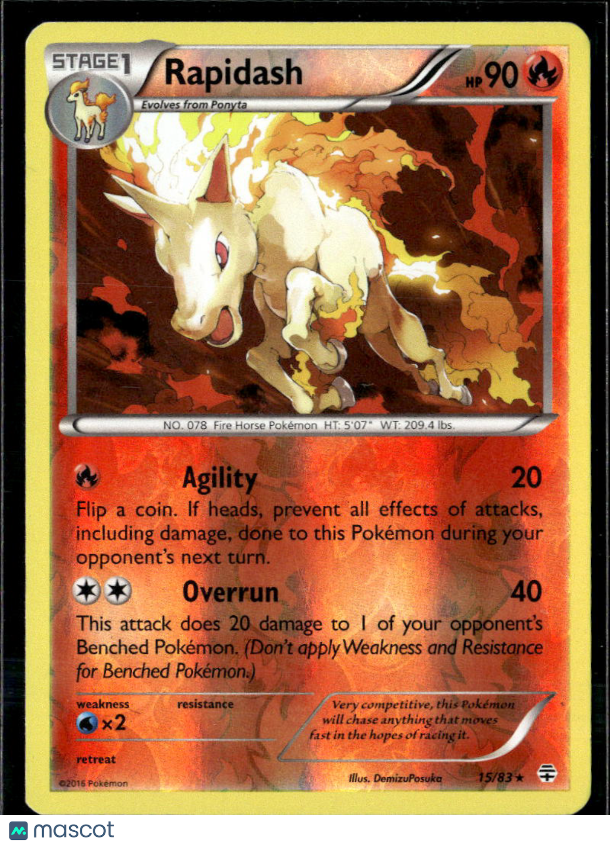 Rapidash 2016 Generations Rare #15/83