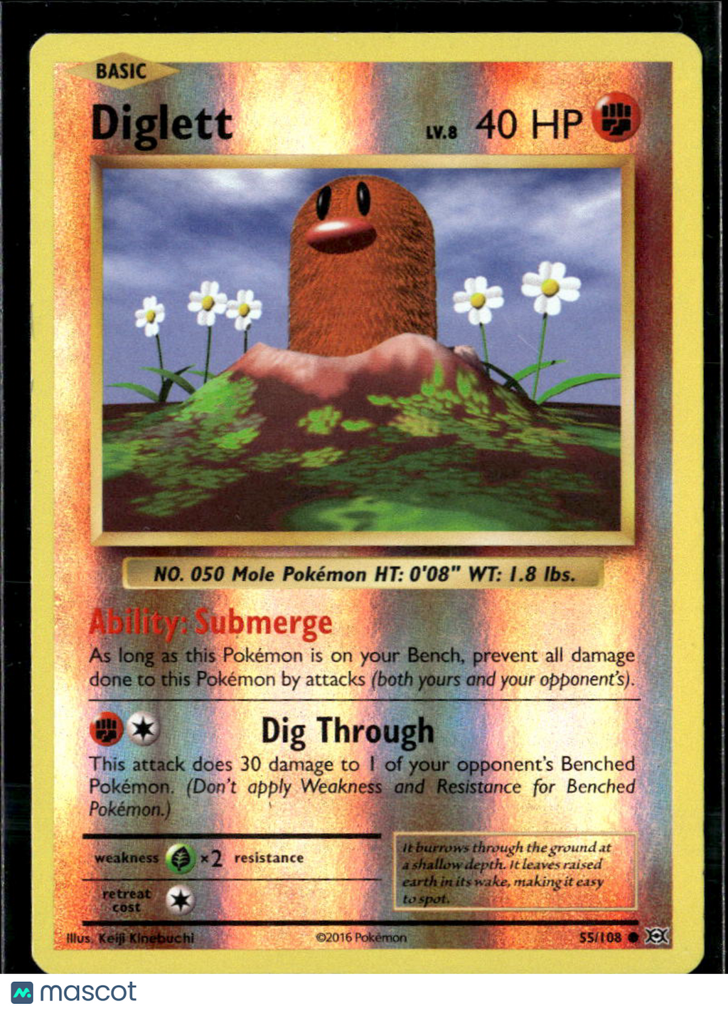 Diglett 2016 Evolutions Reverse Holo #55/108