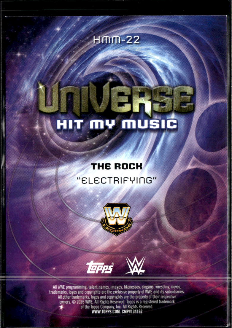 The Rock 2026 Topps WWE Heritage Universe Hit My Music /299