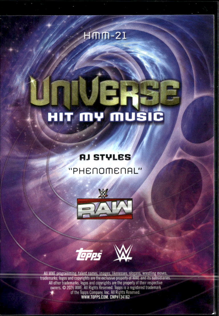 AJ Styles 2026 Topps WWE Universe Insert