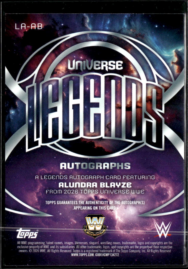Alundra Blayze 2026 Topps WWE Undisputed Universe Auto