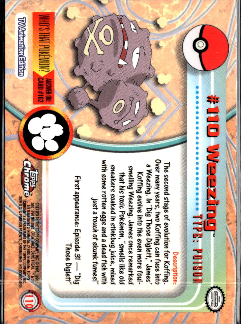 Weezing 2000 Topps Chrome Series 1 Chrome #110