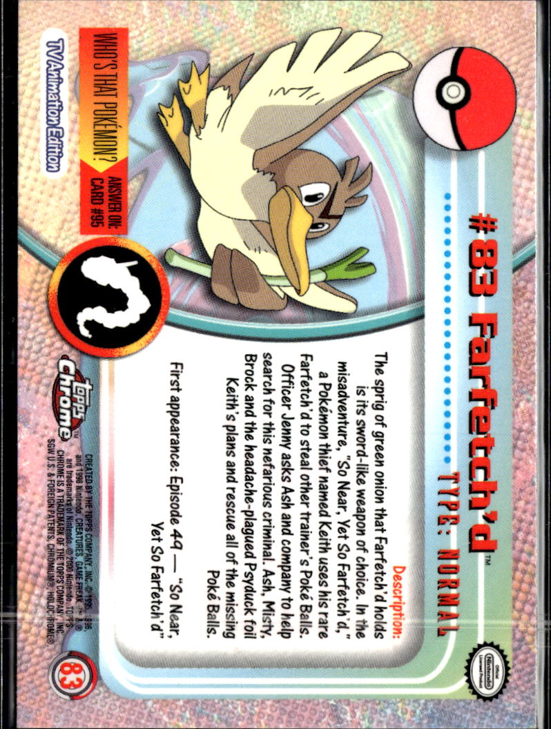 Farfetch'd 2000 Topps Chrome Series 1 #83